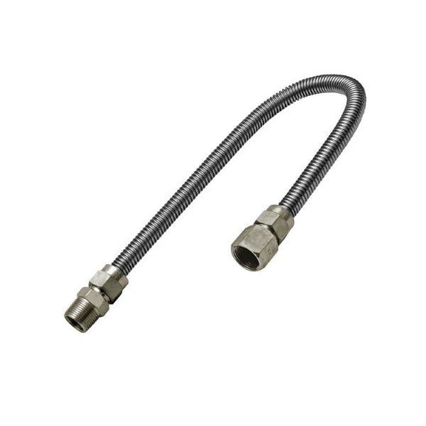 Flextron Gas Line Hose 5/8'' O.D. x 30'' Length 3/4" FIP x MIP Fittings, Stainless Steel Flexible Connector FTGC-SS12-30P - main